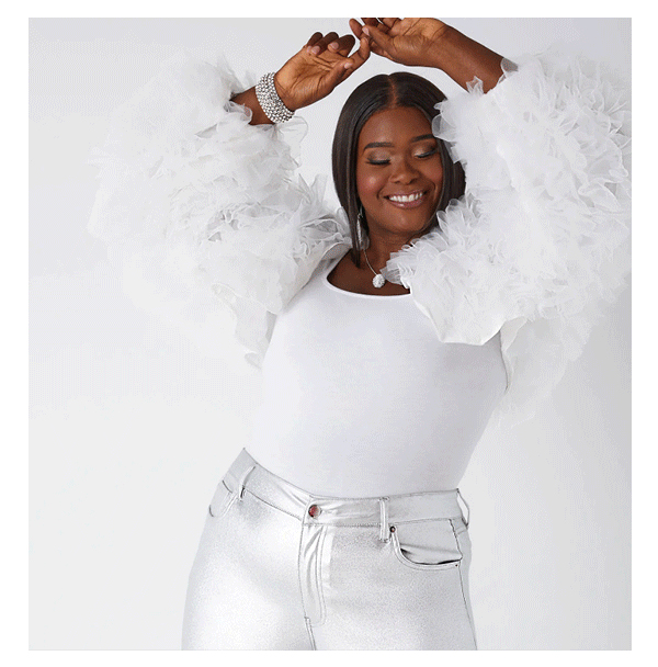 Cropped Ruffled Tulle Shrug