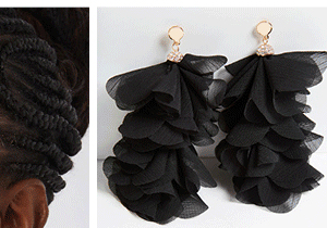 Crystal And Chiffon Earrings