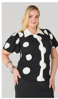Puff Sleeved Polka Dot Shirt Puff Sleeved Polka Dot Shirt