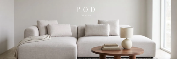 White modular sofa L-shape in contemporary minimalistic Irish Home 