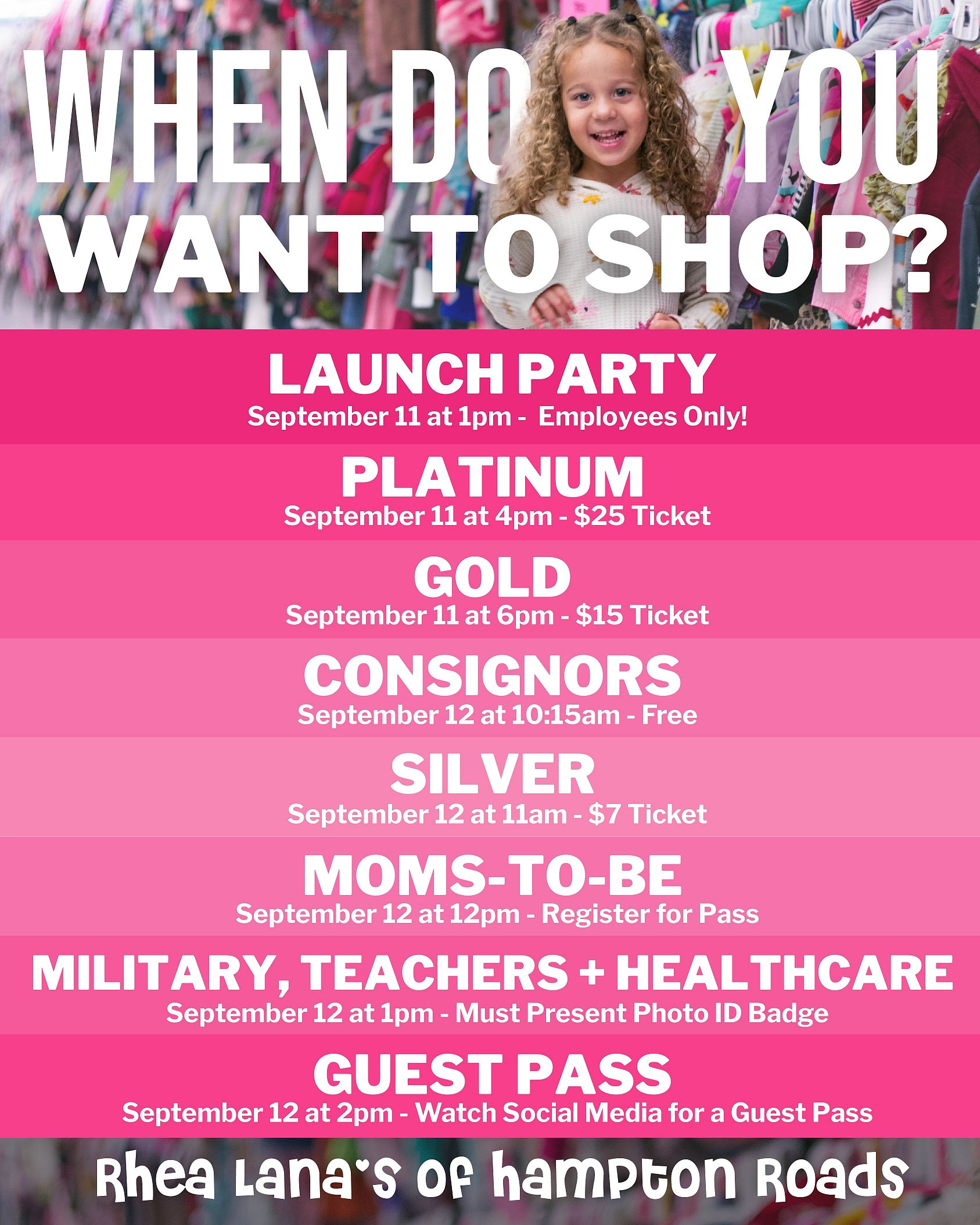 Pre-Sale Schedule