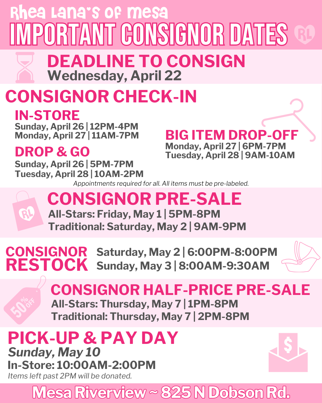 consigner dates