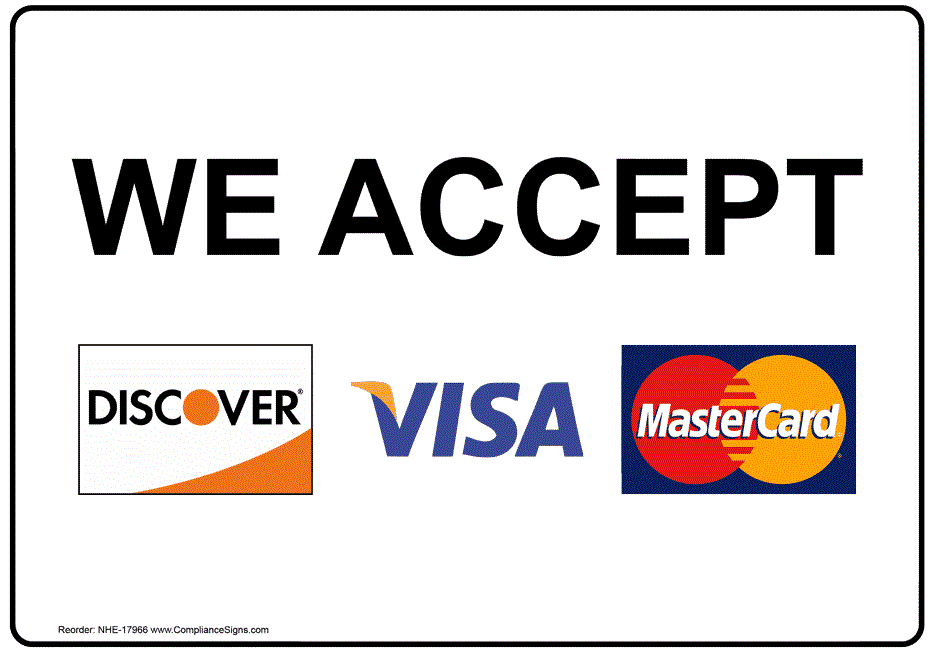 We accept major credit cards & cash