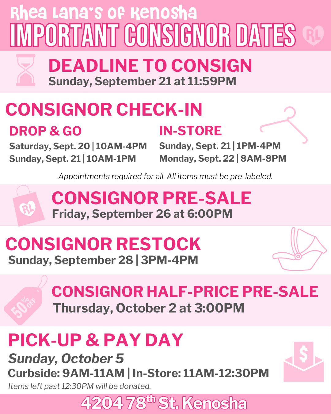 Consignor Dates