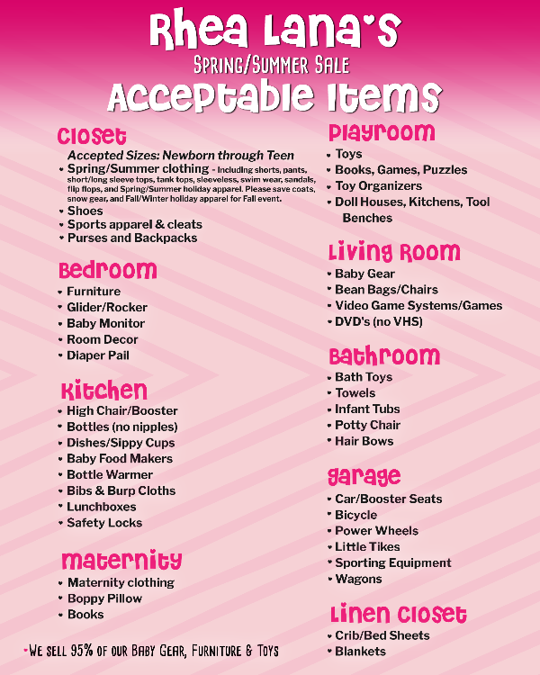 acceptable items