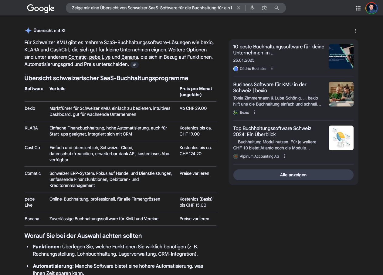 AI Overviews Beispiel