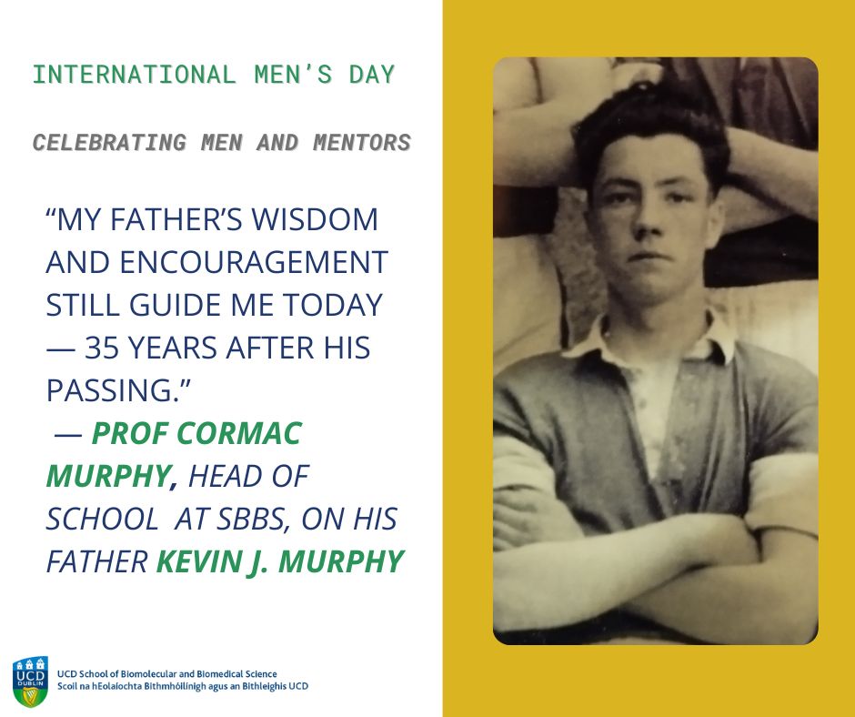 Archive photograph of Kevin J. Murphy as a young man, honoured by his son Professor Cormac Murphy.