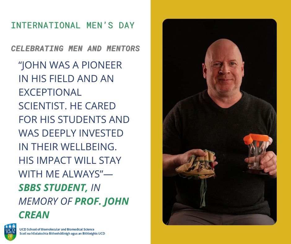 Anonymous SBBS student tribute to Professor John Crean, with portrait of Prof. Crean.