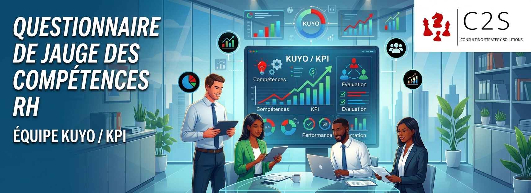 Illustration : équipe RH C2S — Questionnaire de jauge des compétences RH, KUYO / KPI