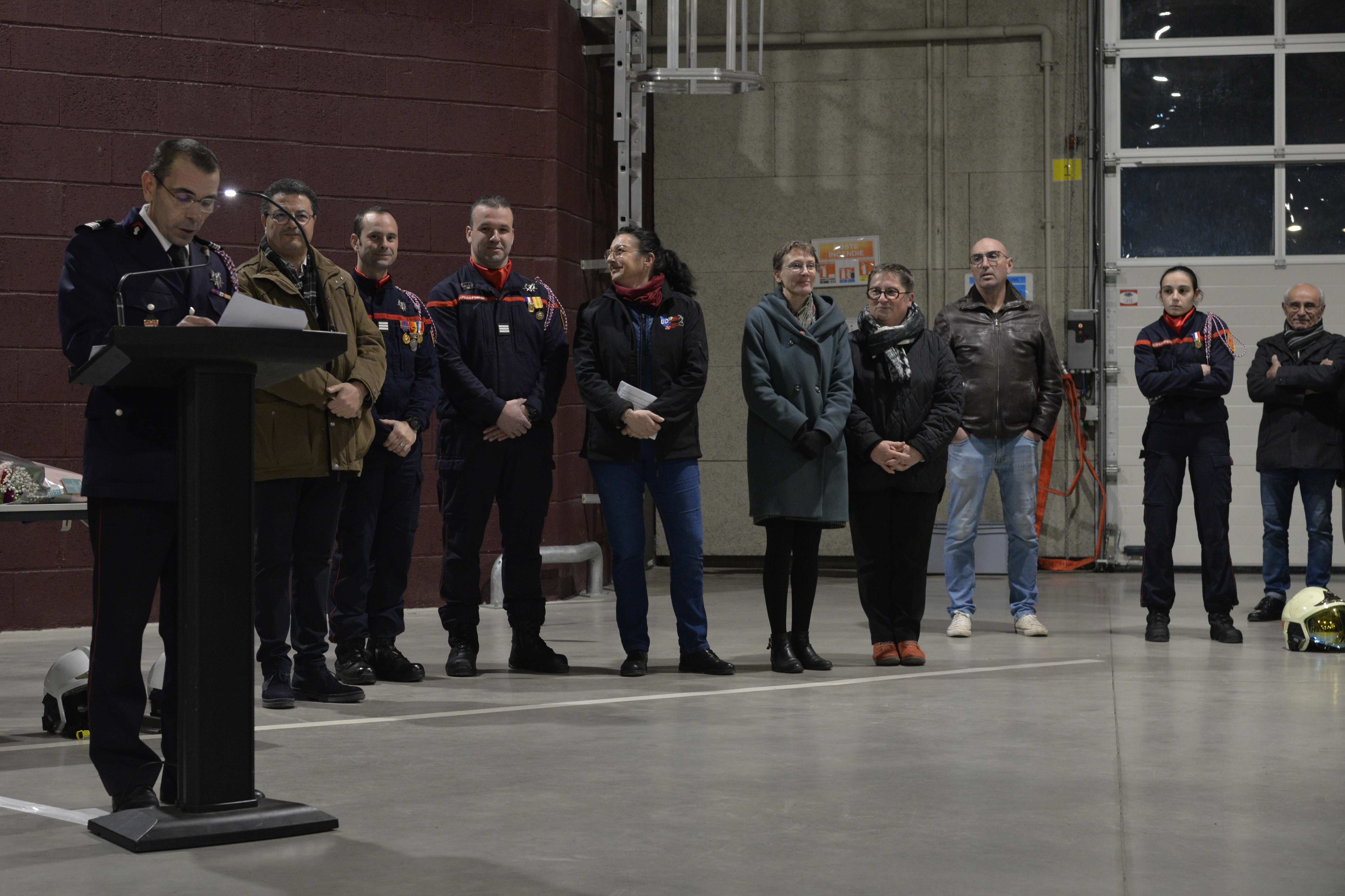 Discours du chef de centre de Saint-Eloi, le commandant Dimitri Pelletier