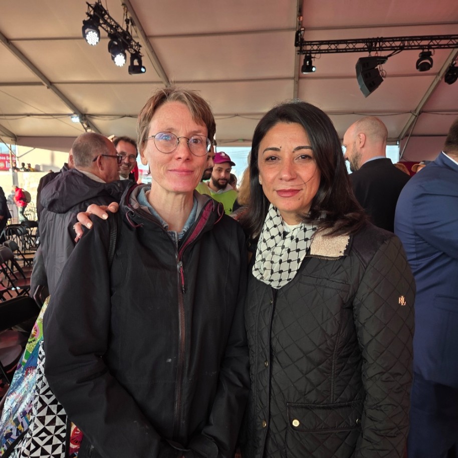 Avec Hala Abou Hassira, Ambassadrice, Cheffe de la mission de Palestine en France.Francede Palestine en France