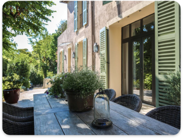 Terrace at La Lavande Papillon