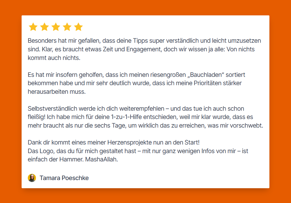 Feedback von einer Abonnentin