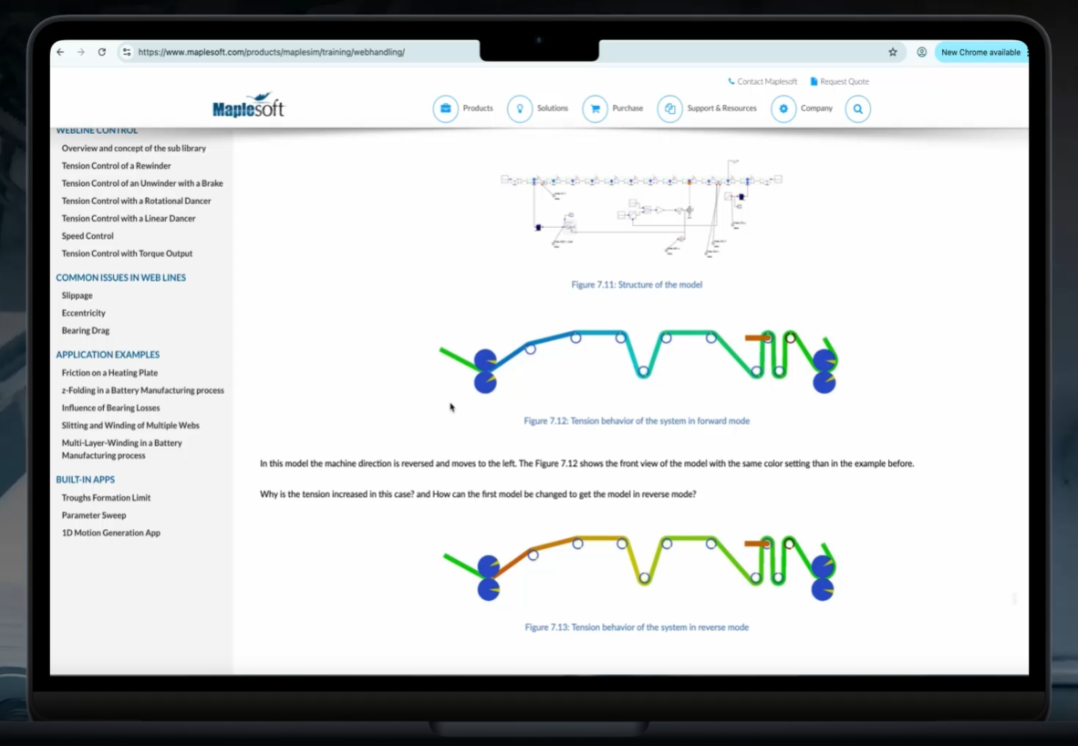 Get open access to Web Handling training. Model, explore, and simulate in MapleSim