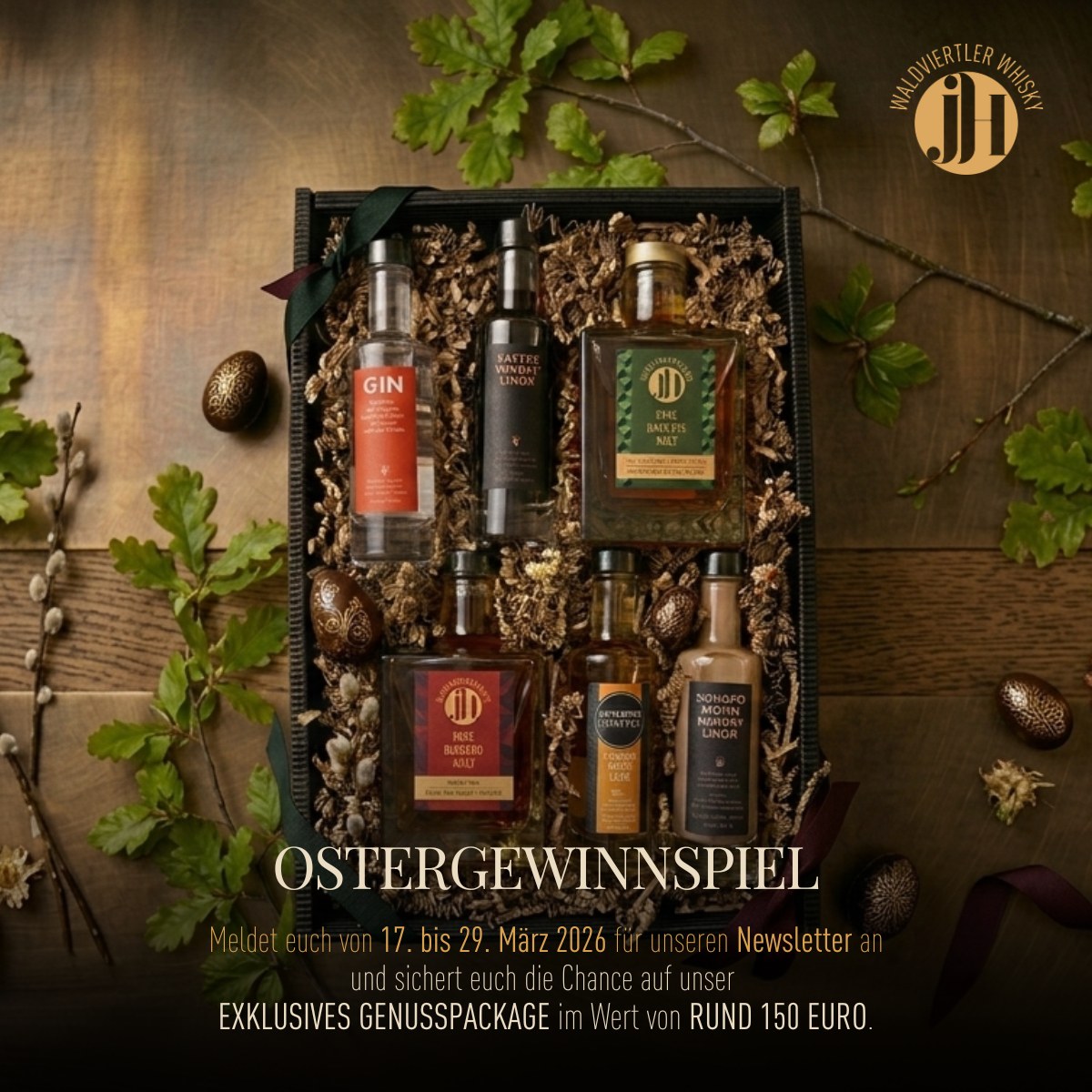 Grafik vom Gewinnspiel - Whiskypackage im Wert von rund 150 Euro gewinnen