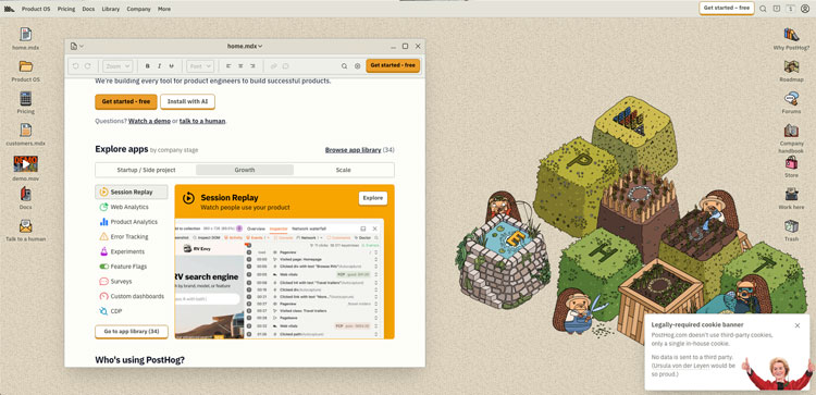 Posthog OS interface preview