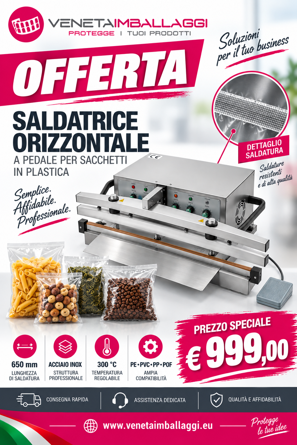 Saldatrice Orizzontale per sacchetti in plastica