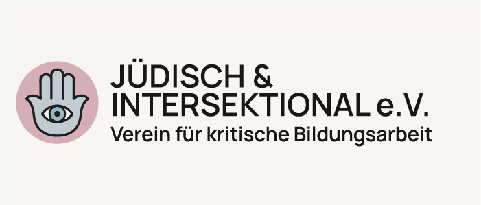 Logo von Jüdisch & Intersektional: Hamsa-Hand mit Auge.