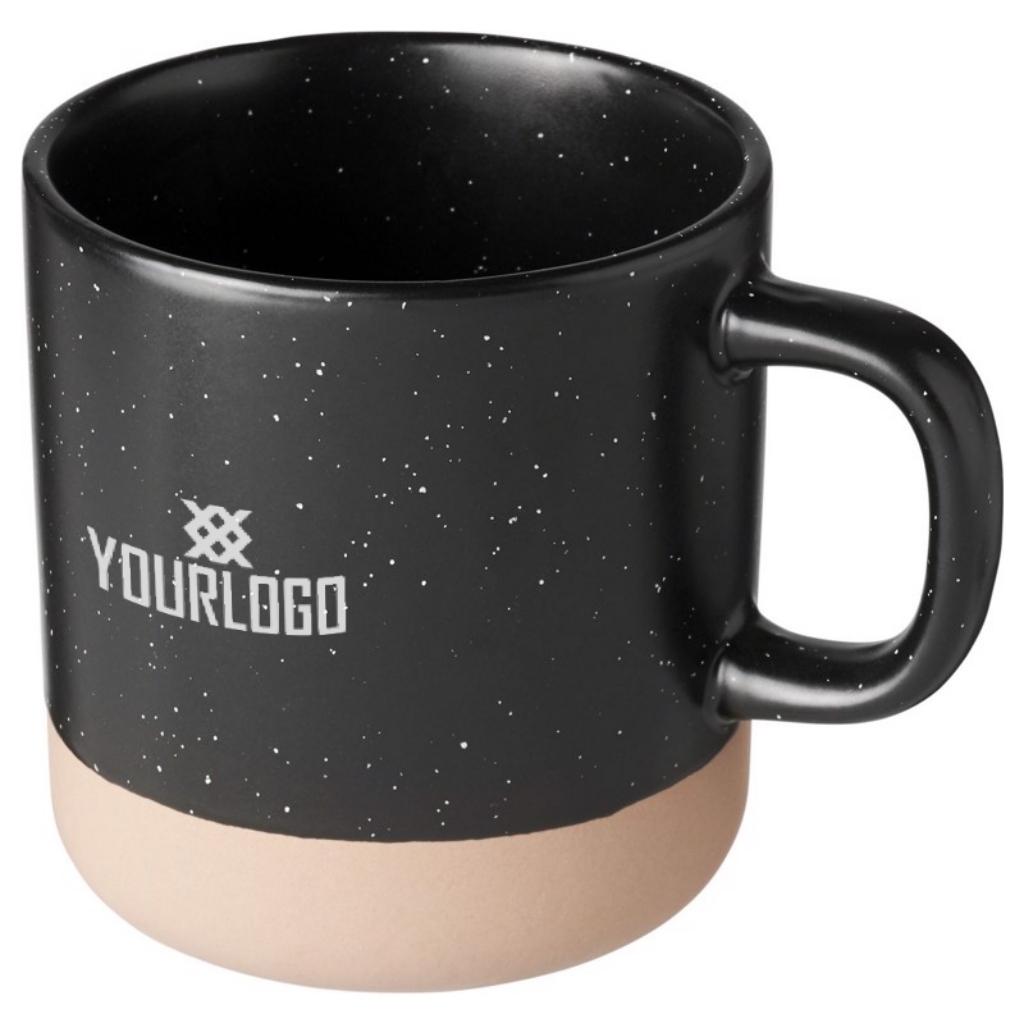 Pascal 360 ml Keramikbecher, schwarz, mit Logodruck