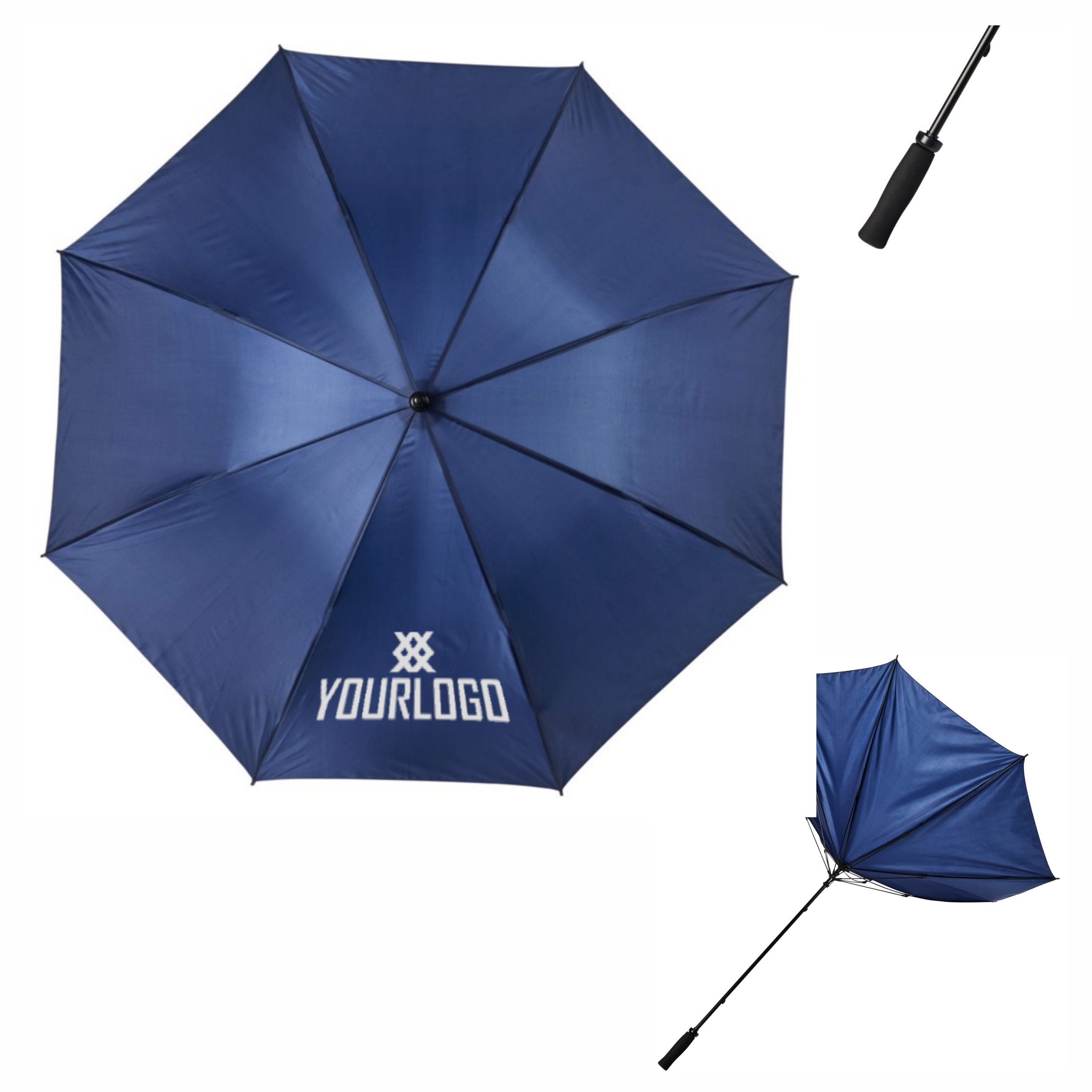 Grace 30 Zoll windfester Golfschirm mit EVA-Griff, navy