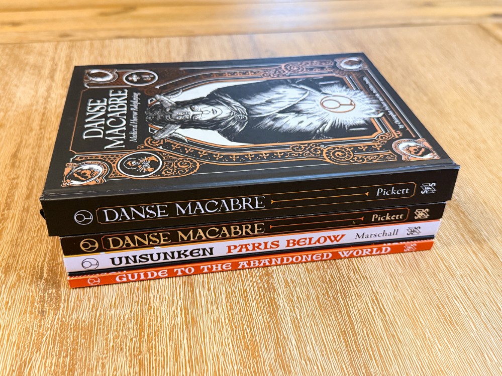 Five books for Danse Macabre: Medieval Horror Roleplaying by Christopher Pickett, Wythe Marschall, and the Stillfleet Studio