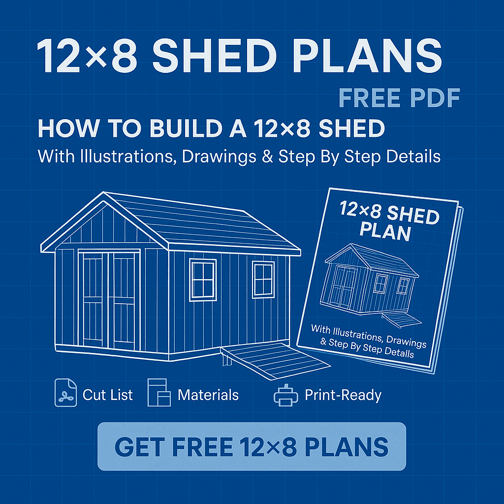 Preview of printable 12×8 shed plans PDF